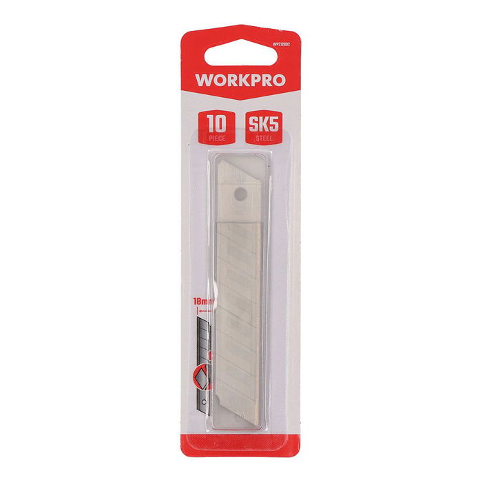 Workpro Cuchillas Cúter 18 mm, 10 Unidades, Hoja SK5