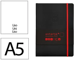 Antartik Cuaderno A5 Tapa Blanda Hojas Lisas Negro y Rojo 80 Hojas 80gr FSC