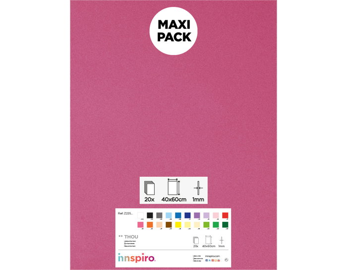 Innspiro Goma EVA rosa claro láminas 40x60cm x 2mm, 20 unidades Innspiro Goma EVA rosa claro láminas 40x60cm x 2mm, 20 unidades