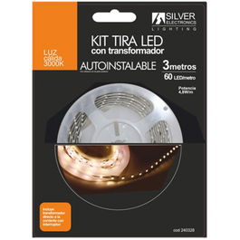 Silver Electronics Kit Tira Led 300 3m 4,8W/m SMD 3528 Luz Cálida 3000K IP20