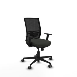 PIQUERAS Y CRESPO Silla de oficina Yunquera con mecanismo Sincro/Traslack, Tela Negra