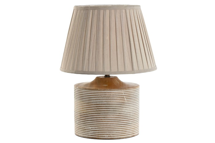 DKD Home Decor Lámpara Sobremesa Tradicional Natural Mango y Algodón 30x41x30 cm DKD Home Decor Lámpara Sobremesa Tradicional Natural Mango y Algodón 30x41x30 cm