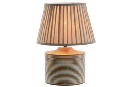 DKD Home Decor Lámpara Sobremesa Tradicional Natural Mango y Algodón 30x41x30 cm