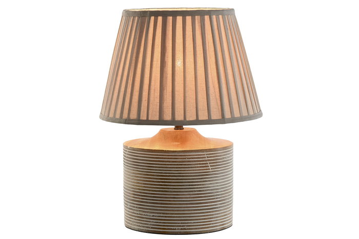 DKD Home Decor Lámpara Sobremesa Tradicional Natural Mango y Algodón 30x41x30 cm DKD Home Decor Lámpara Sobremesa Tradicional Natural Mango y Algodón 30x41x30 cm