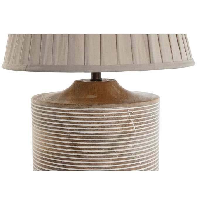 DKD Home Decor Lámpara de Sobremesa Mango Algodón Natural