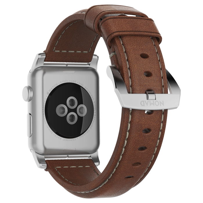 Nomad Strap Traditional Leather Brown Connecting Silver 42/44/45/49mm Nomad Strap Traditional Leather Brown Connecting Silver 42/44/45/49mm