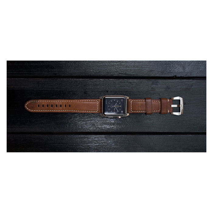 Nomad Strap Traditional Leather Brown Connecting Silver 42/44/45/49mm Nomad Strap Traditional Leather Brown Connecting Silver 42/44/45/49mm