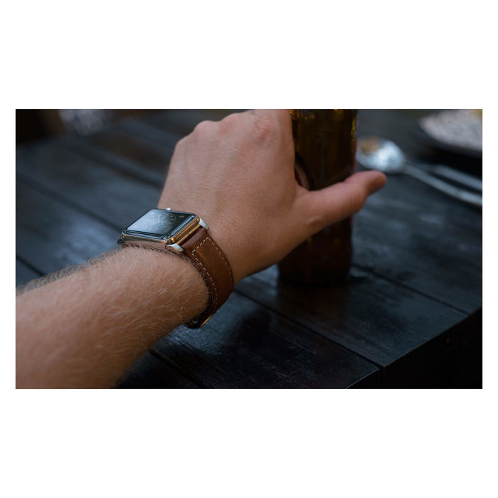 Nomad Strap Traditional Leather Brown Connecting Silver 42/44/45/49mm Nomad Strap Traditional Leather Brown Connecting Silver 42/44/45/49mm