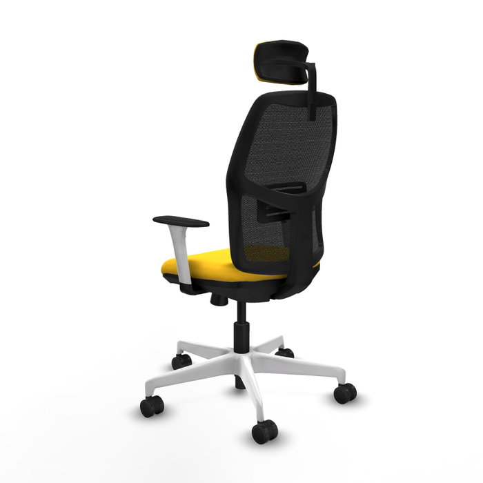 PIQUERAS Y CRESPO Alfera Silla de Oficina con Malla Negra y Asiento de Similpiel Amarillo PIQUERAS Y CRESPO Alfera Silla de Oficina con Malla Negra y Asiento de Similpiel Amarillo