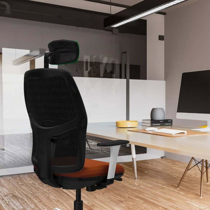PIQUERAS Y CRESPO Alfera Silla de Oficina con Malla Negra y Asiento de Similpiel Amarillo PIQUERAS Y CRESPO Alfera Silla de Oficina con Malla Negra y Asiento de Similpiel Amarillo