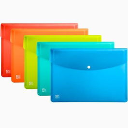 Oxford Sobres con Broche Urban A5 Polipropileno Translúcido C-Surtidos (Set de 5) (Set de 5)