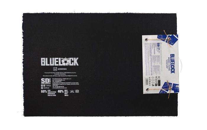 SD Toys Felpudo de Fibra de Coco 60x40 cm con Asa - Diseño Blue Lock para Puerta o Entrada