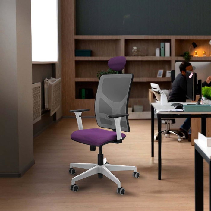 PIQUERAS Y CRESPO Silla de oficina Motilla con mecanismo Sincro, Verde petróleo y Gris