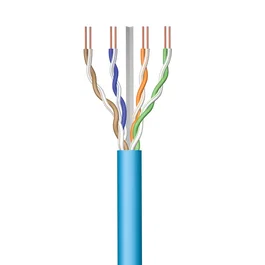 Ewent IM1224 Cable de Red Ethernet 305m Cat6a U/UTP (UTP), 500MHz, 10GbE, Compatible PoE, Conductor de Cobre Sólido 23AWG, Chaqueta LSZH Azul, CPR Eca, Rollo de Madera