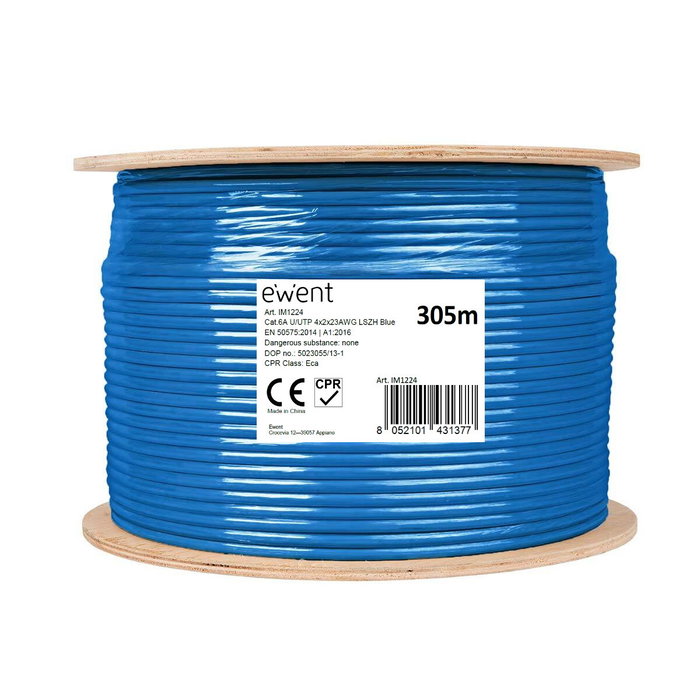 Ewent IM1224 Cable de red Cat6a U/UTP Azul 305 m