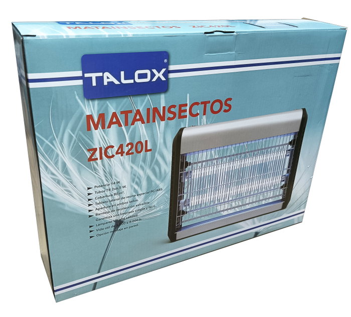 TALOX Matainsectos 14W ZIC420L con cobertura de 80 m²