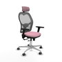 PIQUERAS Y CRESPO Silla de oficina Jorquera con mecanismo Sincro/Traslack Rosa y Gris