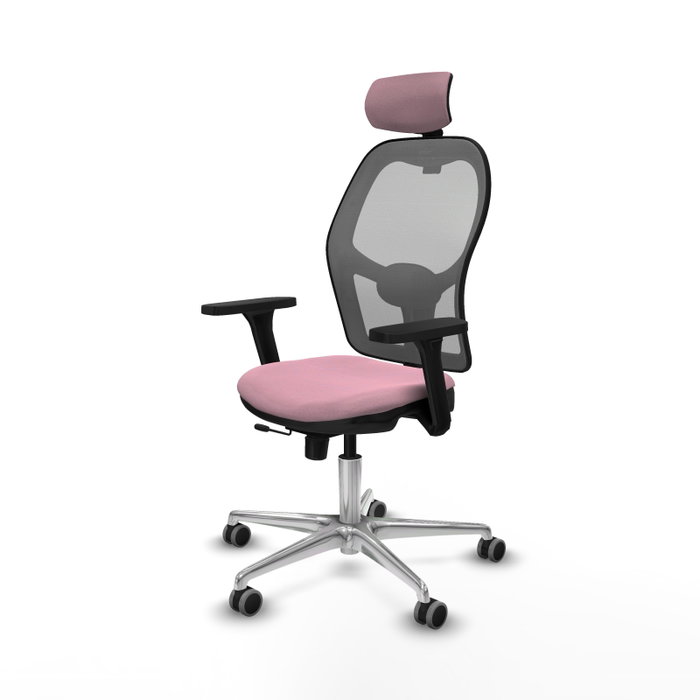 PIQUERAS Y CRESPO Silla de oficina Jorquera con mecanismo Sincro/Traslack Rosa y Gris PIQUERAS Y CRESPO Silla de oficina Jorquera con mecanismo Sincro/Traslack Rosa y Gris