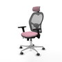 PIQUERAS Y CRESPO Silla de oficina Jorquera con mecanismo Sincro/Traslack Rosa y Gris