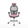 PIQUERAS Y CRESPO Silla de oficina Jorquera con mecanismo Sincro/Traslack Rosa y Gris