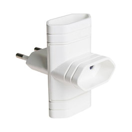 Solera Clavija triple 10a 250v 4mm 2300w blanca 6009