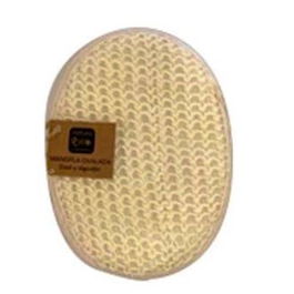 NATURASPA Manopla Ovalada de Sisal y Algodón para Exfoliación y Estimulación de la Circulación