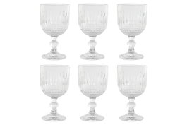 DKD Home Decor Set de 6 Copas de Cristal Stripes Garbo Rayadas 380ml