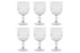 DKD Home Decor Set de 6 Copas de Cristal Stripes Garbo Rayadas 380ml