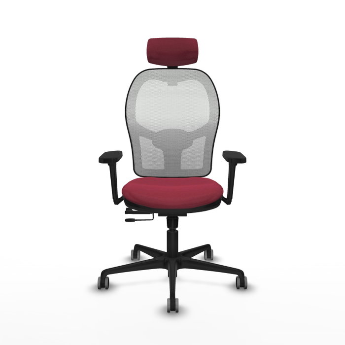 PIQUERAS Y CRESPO Silla de oficina Jorquera con mecanismo Sincro/Traslack, Granate y Blanco PIQUERAS Y CRESPO Silla de oficina Jorquera con mecanismo Sincro/Traslack, Granate y Blanco