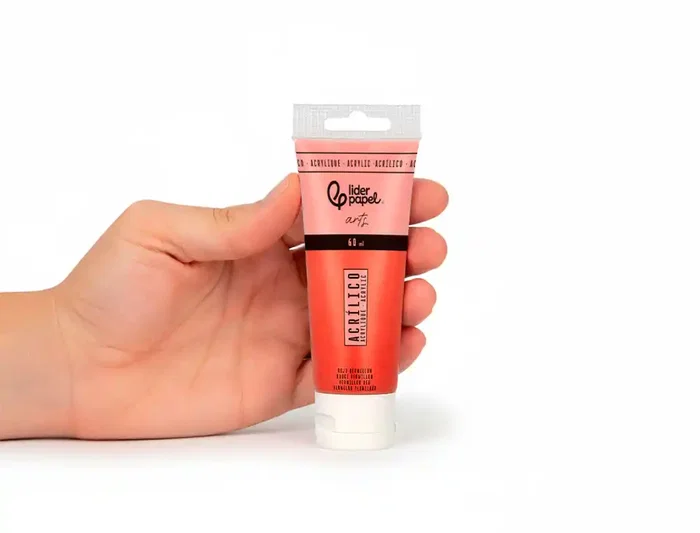 Liderpapel Pintura Acrílica Tubo Plástico 60 ml Rojo Bermellón