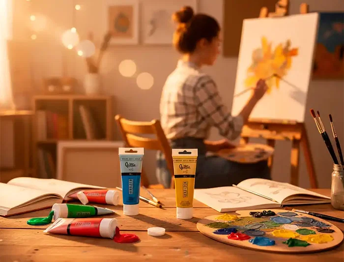 Liderpapel Pintura Acrílica Tubo Plástico 60 ml Rojo Bermellón