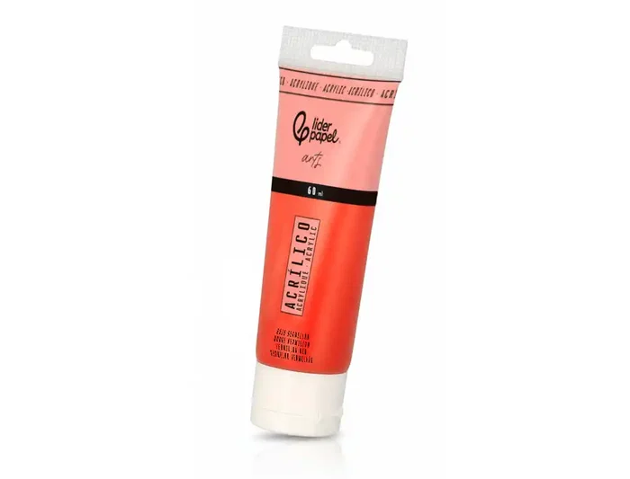 Liderpapel Pintura Acrílica Tubo Plástico 60 ml Rojo Bermellón