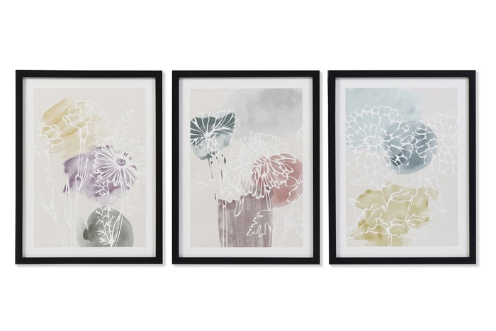 DKD Home Decor Cuadro de Flores Enmarcado 30x3x40 cm DKD Home Decor Cuadro de Flores Enmarcado 30x3x40 cm