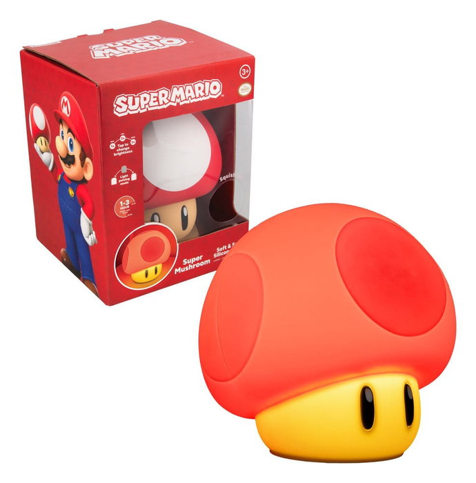 Paladone Products Super Mario SquishyGlo Lámpara Super Mushroom de 15 cm