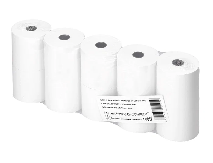 Greening Rollo Sumadora Térmico 57 mm Ancho x 60 mm Diámetro Papel 70 g/m2 Sin Bisfenol A