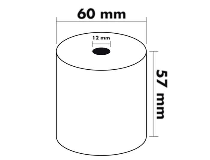 Greening Rollo Sumadora Térmico 57 mm Ancho x 60 mm Diámetro Papel 70 g/m2 Sin Bisfenol A