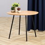 Day Mesa auxiliar redonda Day diámetro 55 cm altura 45 cm, tabla de MDF con cobertura de PVC, patas negras mate