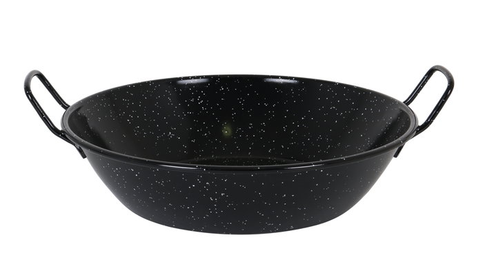 La Estrella Paellera de Acero Bordonada Jaspeada, 38 cm (8 L) - Diámetro 39.6 cm, Alto 9.3 cm (8 Unidades)