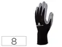 Deltaplus Guantes de Punto Poliester Palma Nitrilo para Mecánica, Grasas y Aceites, Negro-Gris, Talla 8