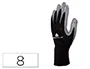 Deltaplus Guantes de Punto Poliester Palma Nitrilo para Mecánica, Grasas y Aceites, Negro-Gris, Talla 8