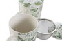 Mug Infusiones Cottage DKD Home Decor Verde Blanco 6 x 10.5 x 8.3 cm (2 Unidades)