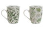 Mug Infusiones Cottage DKD Home Decor Verde Blanco 6 x 10.5 x 8.3 cm (2 Unidades)