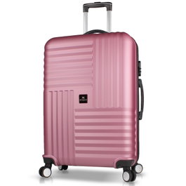 Zoozie Bags 8715 Maleta de viaje de ABS color oro rosa con ruedas 360 grados y candado de combinación