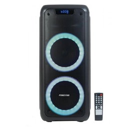 Fonestar sistem PARTY-DUO Altavoz Portátil Bluetooth 100W con Karaoke, Luces LED, USB/MicroSD/FM y Mando a Distancia