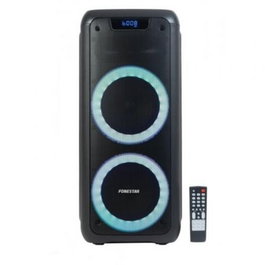 Fonestar Altavoz Party-Duo Portátil Bluetooth 100W con Función Karaoke, 2 Micrófonos, Luces LED y Radio FM - Reproductor USB/microSD