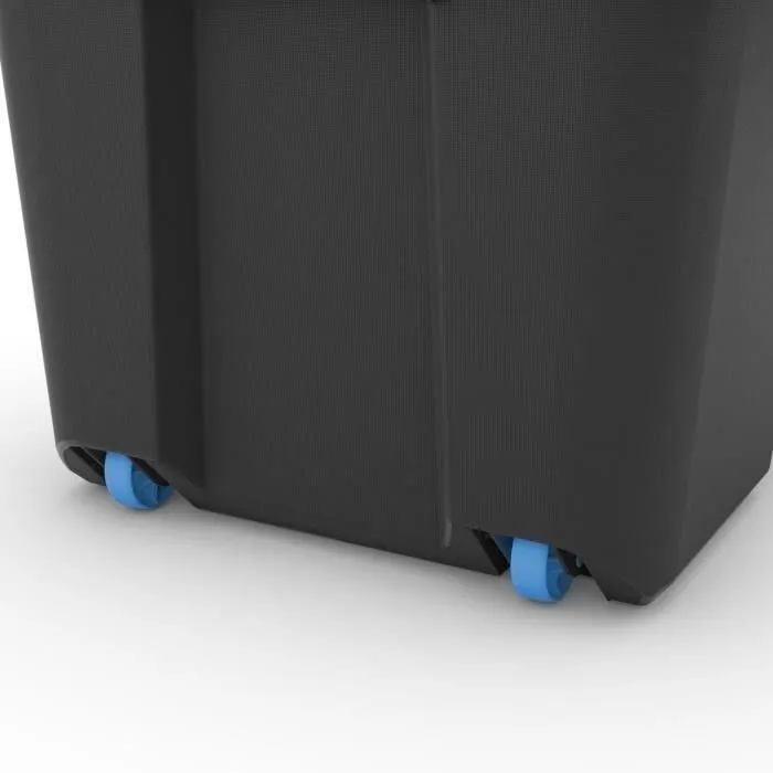 Kis Caja de Almacenamiento 80L Negro Impermeable IP44 con Ruedas, Bandeja y Asas Ergonómicas para Garaje o Taller