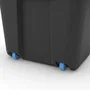 Kis Caja de Almacenamiento 80L Negro Impermeable IP44 con Ruedas, Bandeja y Asas Ergonómicas para Garaje o Taller