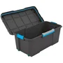 Kis Caja de Almacenamiento 80L Negro Impermeable IP44 con Ruedas, Bandeja y Asas Ergonómicas para Garaje o Taller