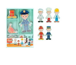 Woomax Puzzle magnetico de madera vestidos. Incluye 26 piezas. Juguete educativo para niños a partir de 3 años.