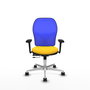 PIQUERAS Y CRESPO Silla de oficina Jorquera con mecanismo Sincro/Traslack, Amarillo y Azul